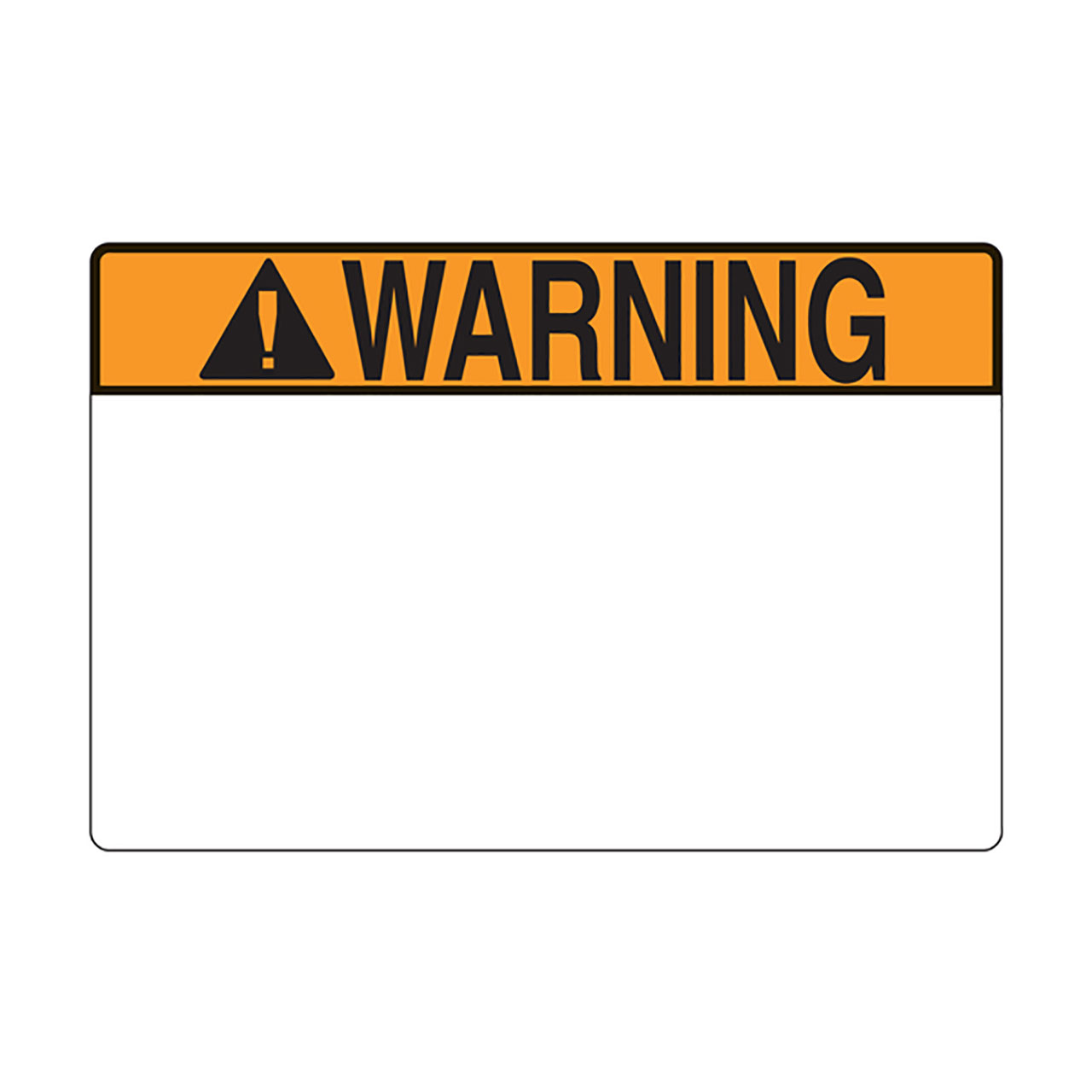 Pre-Printed Header Label, WARNING, 6.0" x 4.0", PET, Orange, 250/roll