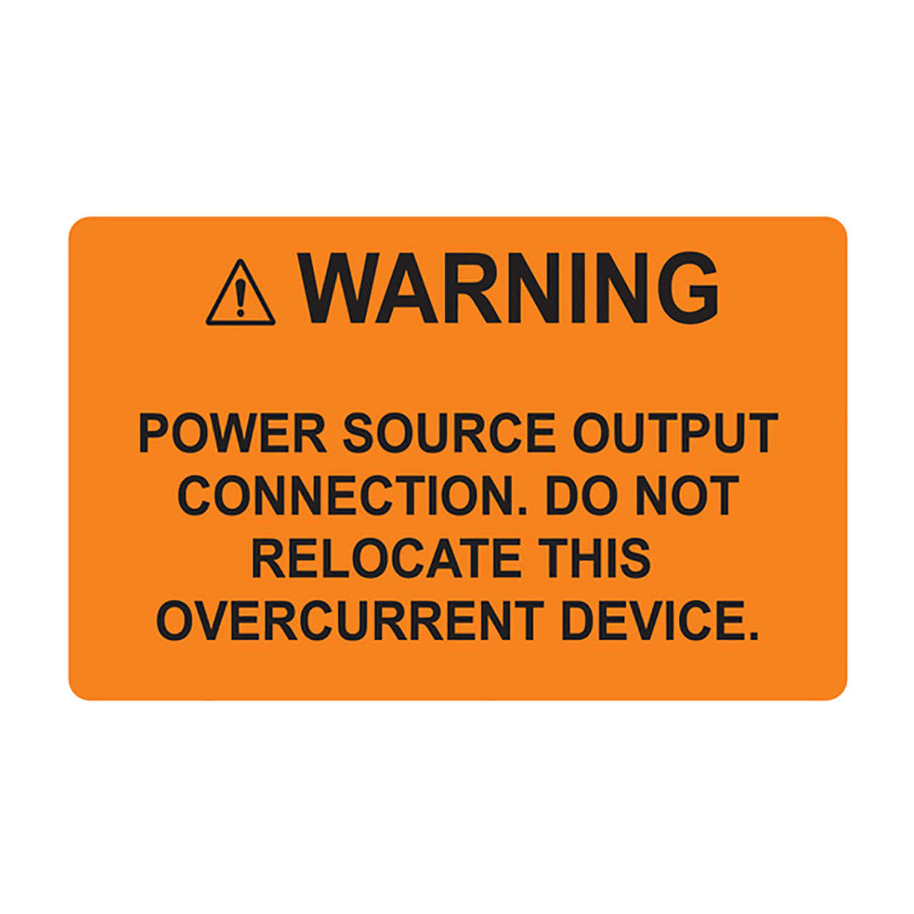 Solar Label, WARNING POWER SOURCE, 2.0" x 1.25", VL, Orange, 50/roll