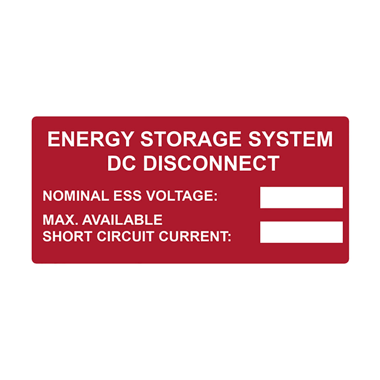 Solar Label, Printable, ENERGY STORAGE...DISCONNECT, 3.75" x 2.12", PET, Red, 50/roll