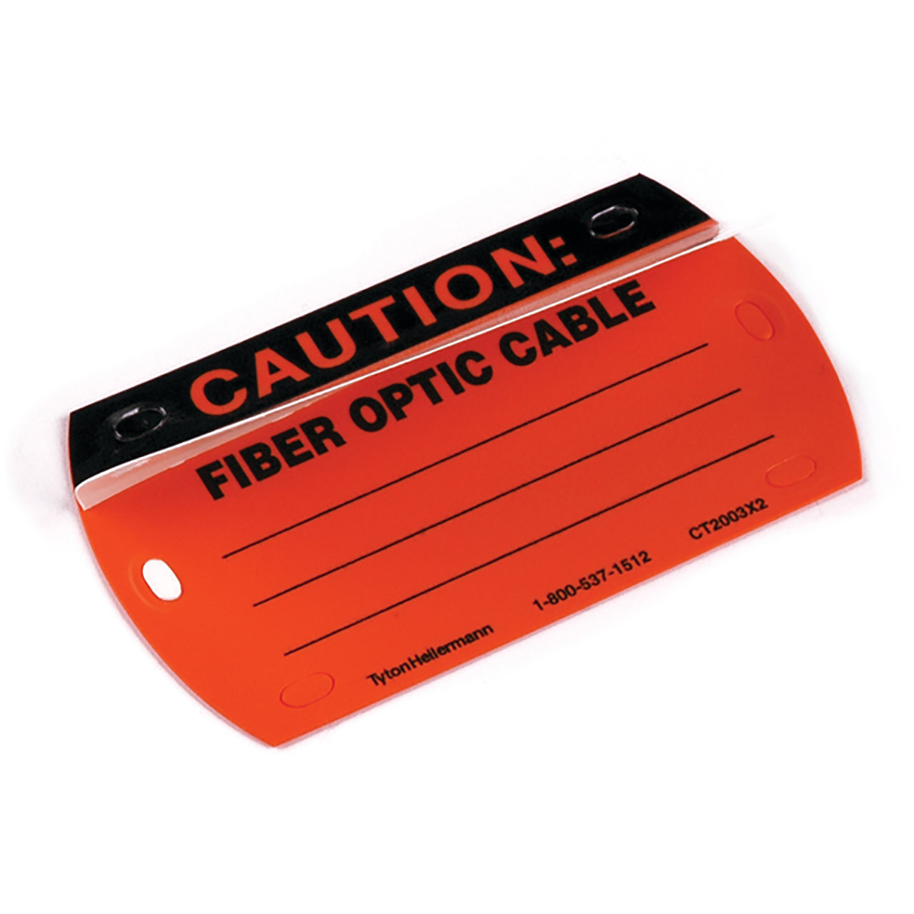 Self-Laminating Tag, Caution Write-On, Fiber Optic Cable, 3.5" x 2.0", Orange, 25 per Package