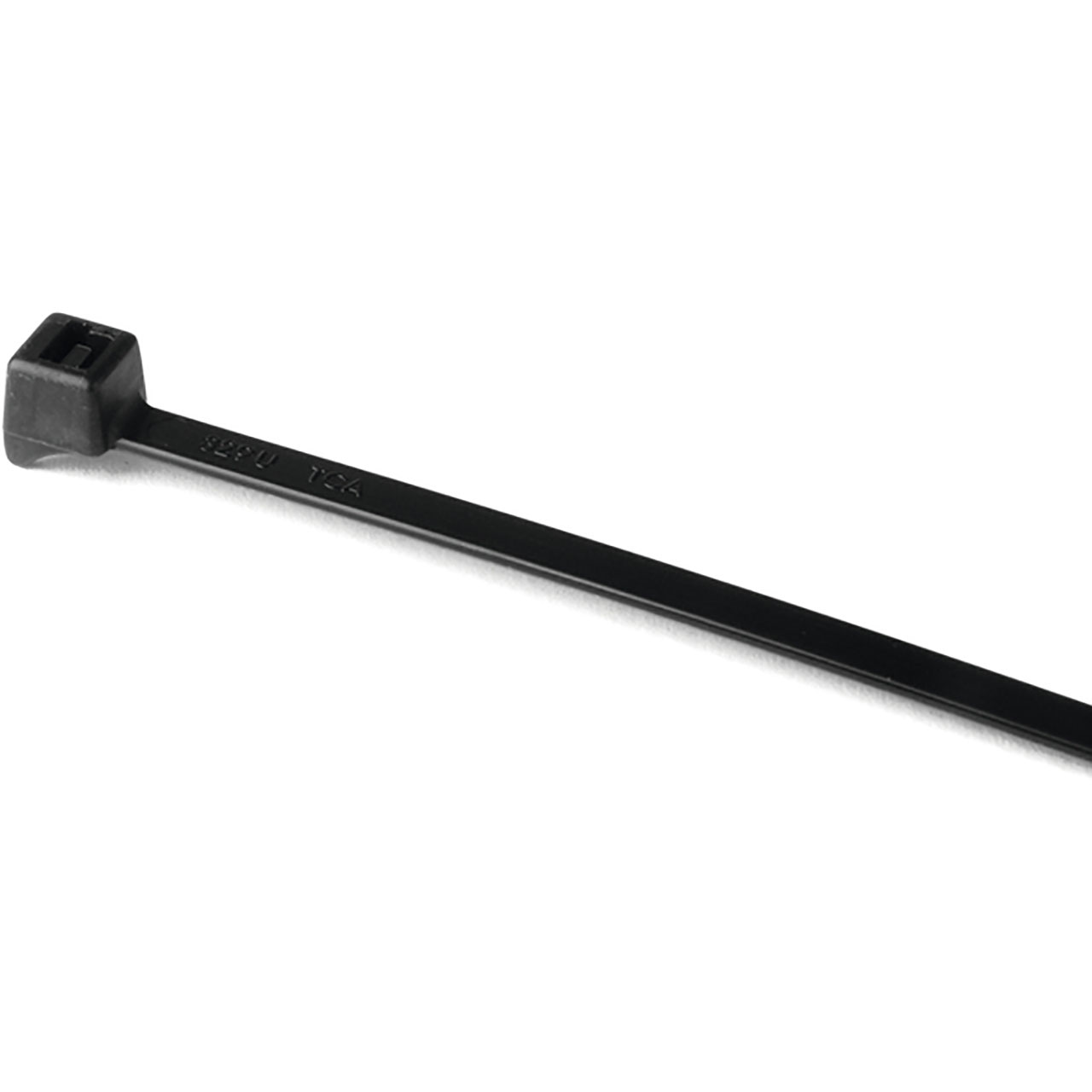 Clamp Tie, 8" Long, 60lb Tensile Strength, PA66HIRSUV, Black, 1000 per Package