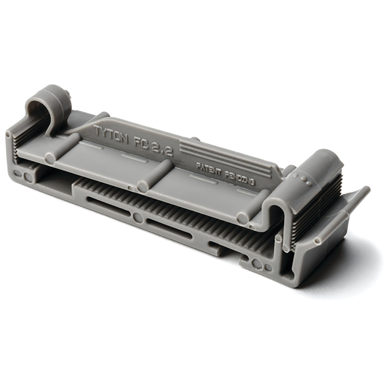 Flat Ribbon Clamp, 2.2" Max Cable Width, 0.156" Hole Dia, PA66, Gray, 50 per Package