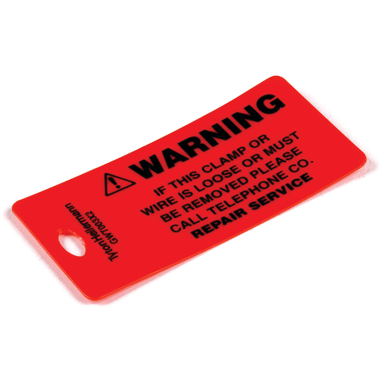 Ground Wire Tag, Cable TV Warning, Polyethylene, Orange, 25 per Package