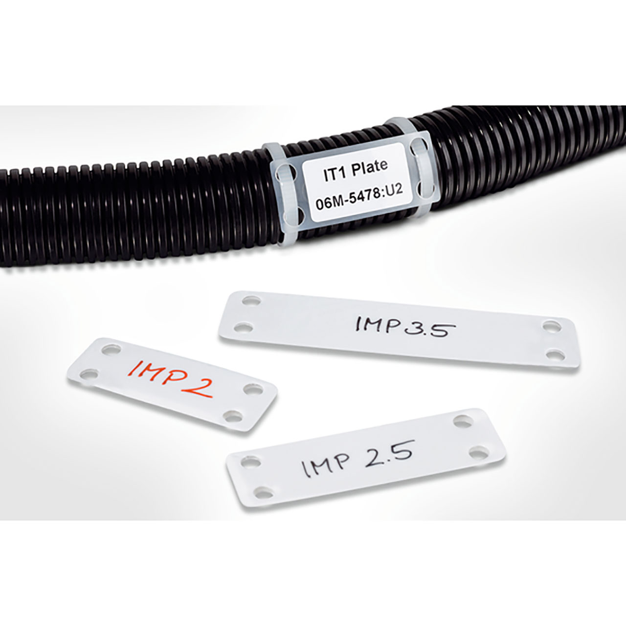 Identification Marker Plate, 2.5" x .75", Nylon, White, 100 per Package