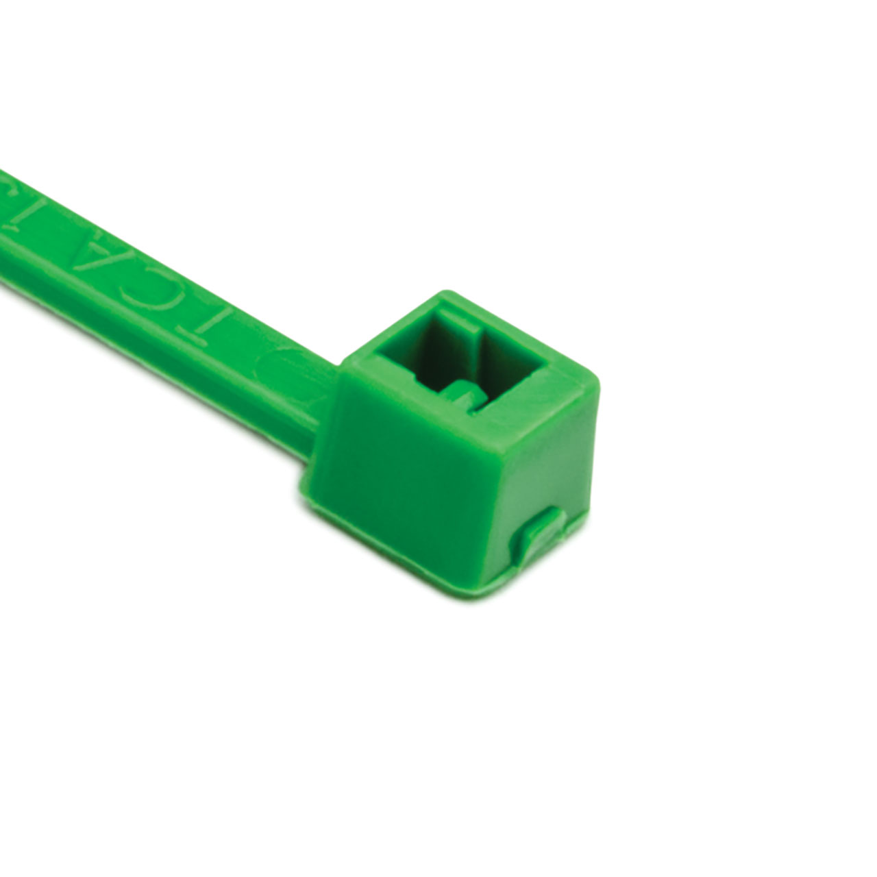 MilSpec Cable Tie, 4" Long, MS3367, UL Rated, 18lb Tensile Strength, PA66, Green, 1000 per Package