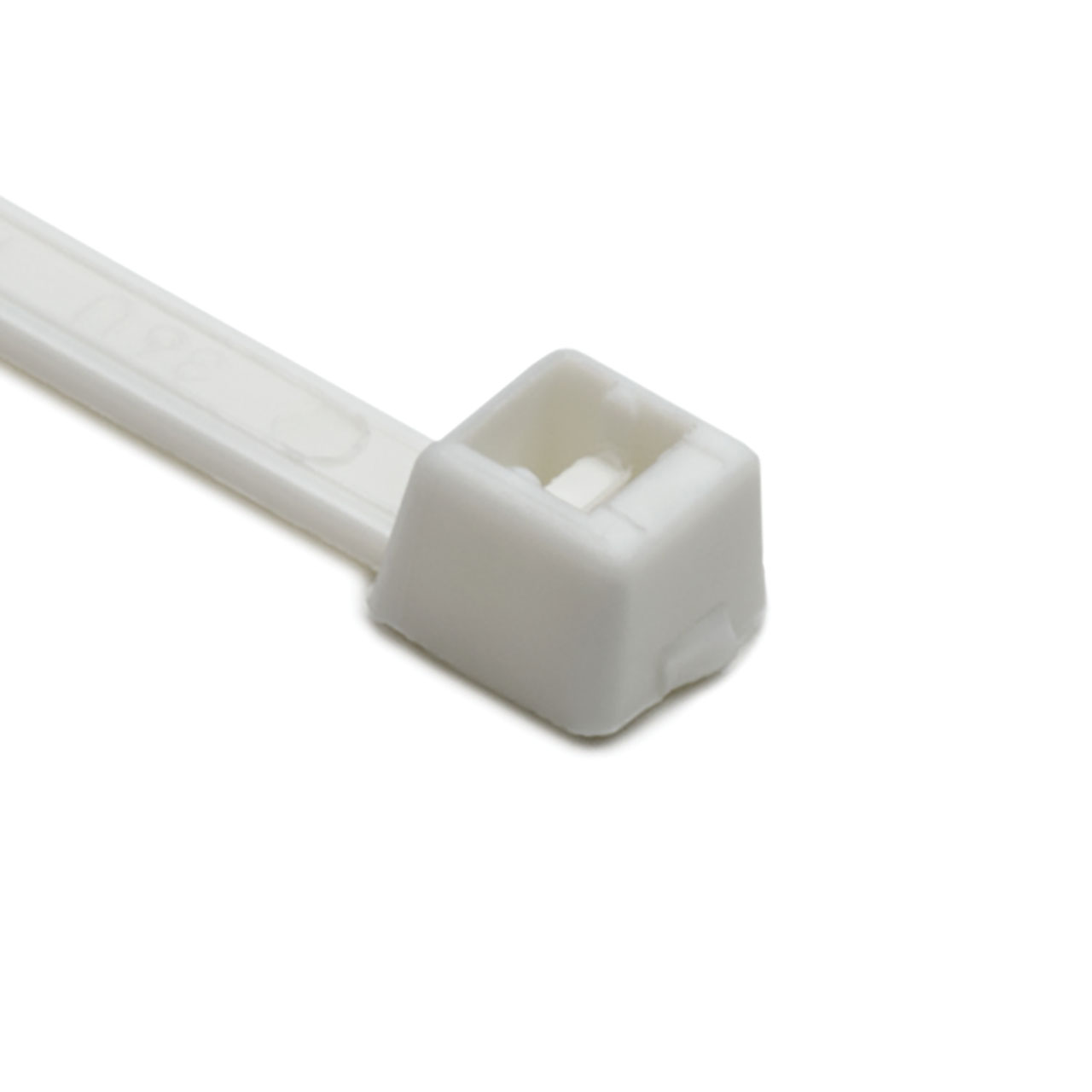 Cable Tie, 8" Long, UL Rated, 50lb Tensile Strength, PA66, White, 1000 per Package