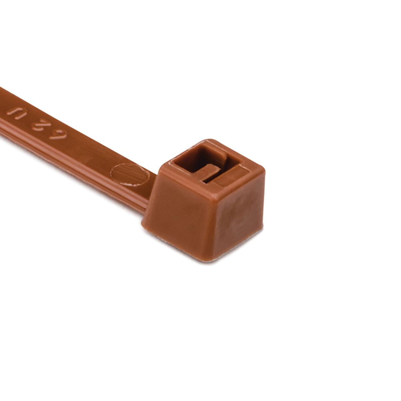 Cable Tie, 8" Long, UL Rated, 50lb Tensile Strength, PA66, Brown, 100 per Package