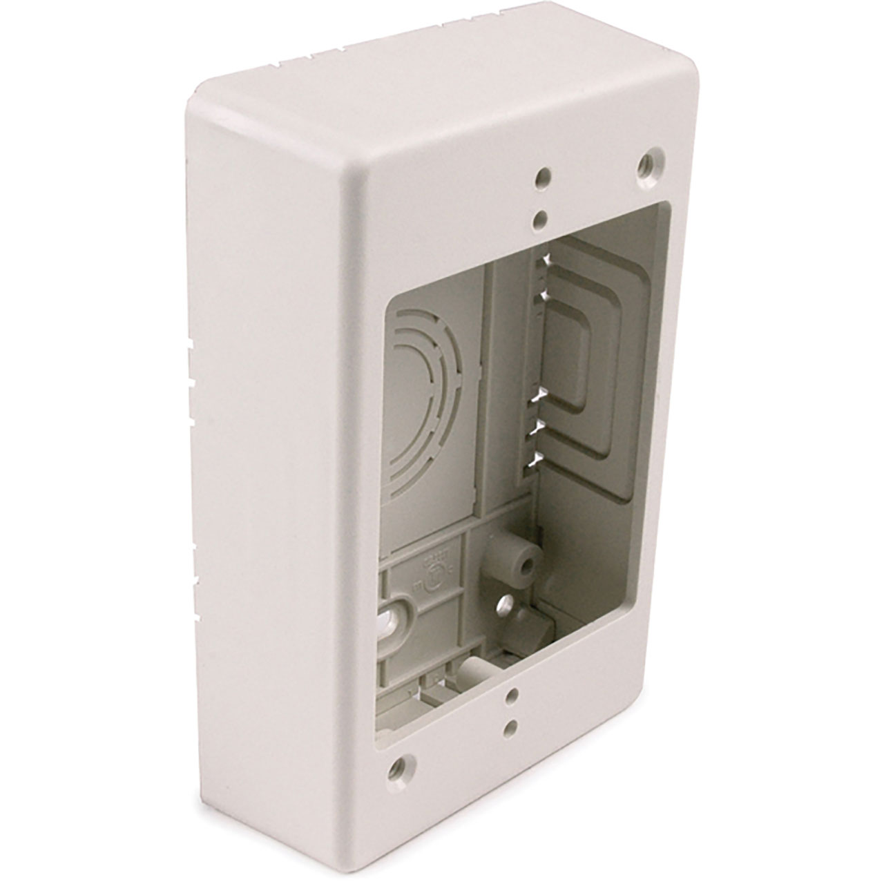 Single Gang Junction Box, 1-1/4" Deep, PVC, Office White, 1 per Bag