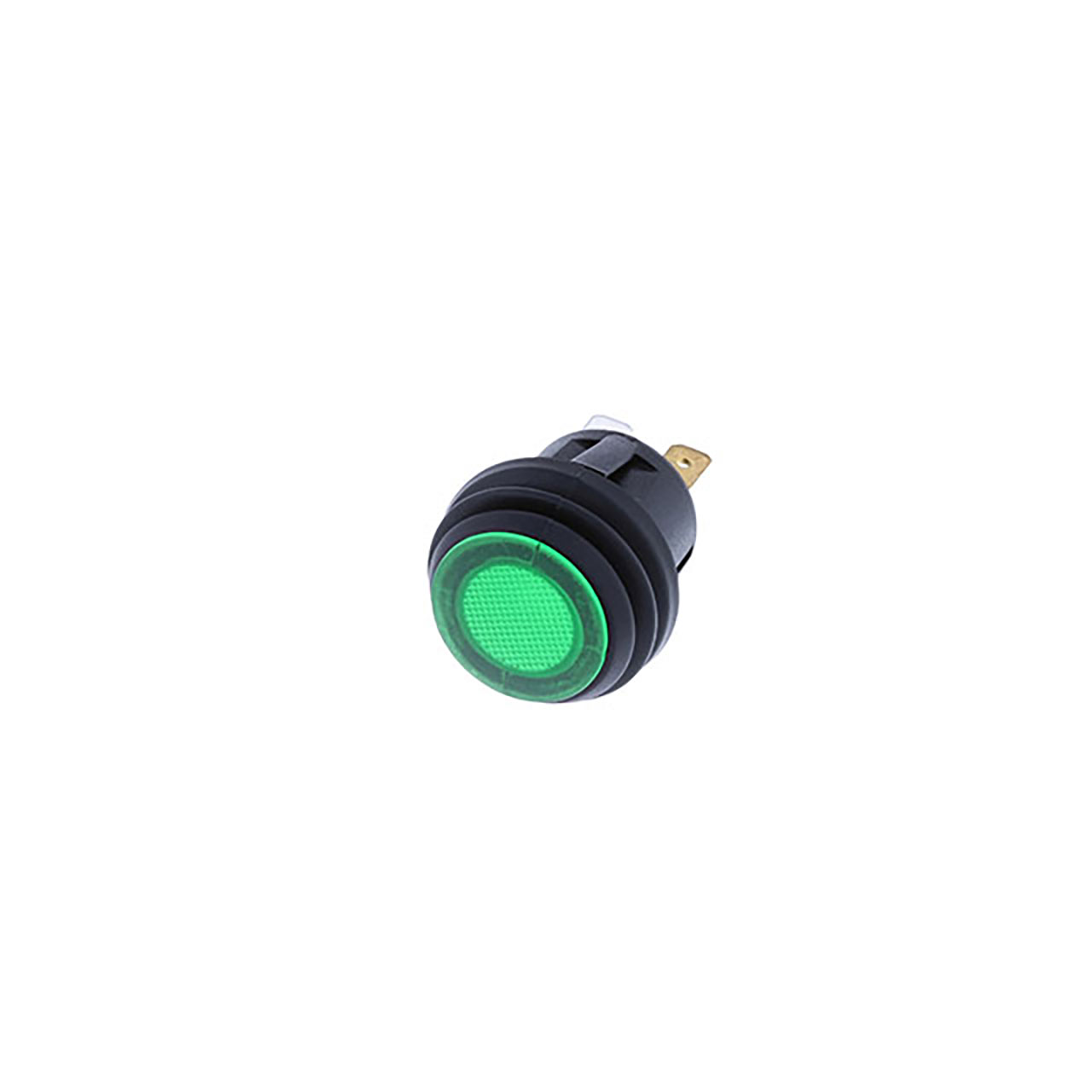 Snap-In Push Button - 4P SPST OFF-(ON) Green LED - IP65