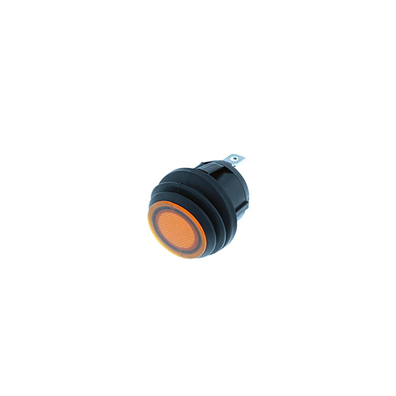 IP65 Round Rocker - 3P SPST OFF-ON Amber LED