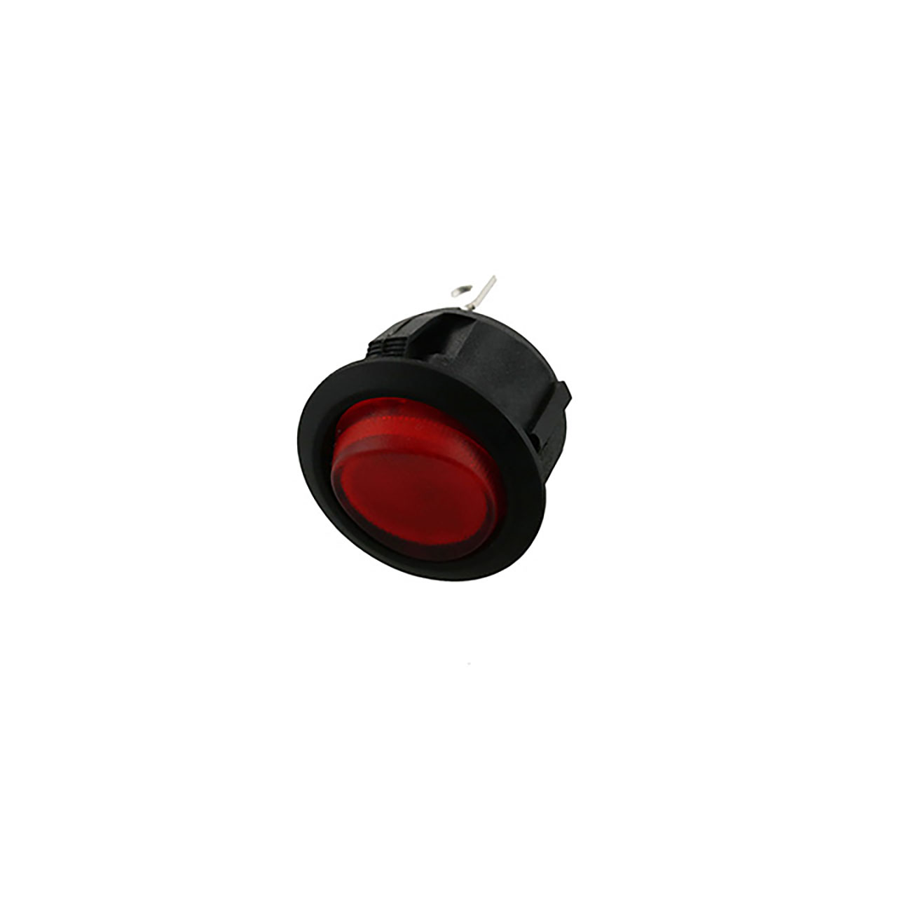 Illuminated Round Rocker - 3P SPST OFF-ON Red LED 20A 12VDC