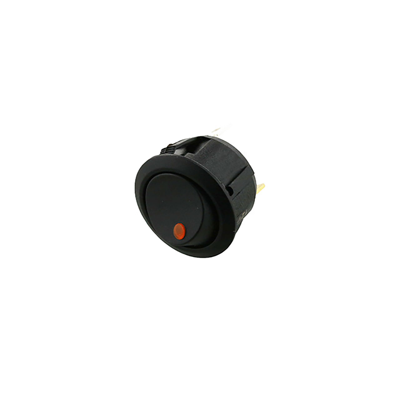 Round Rocker - 3P SPST OFF-ON Amber LED Dot