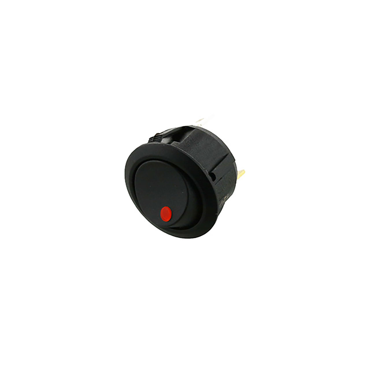 Round Rocker - 3P SPST OFF-ON Red LED Dot 20A 12VDC