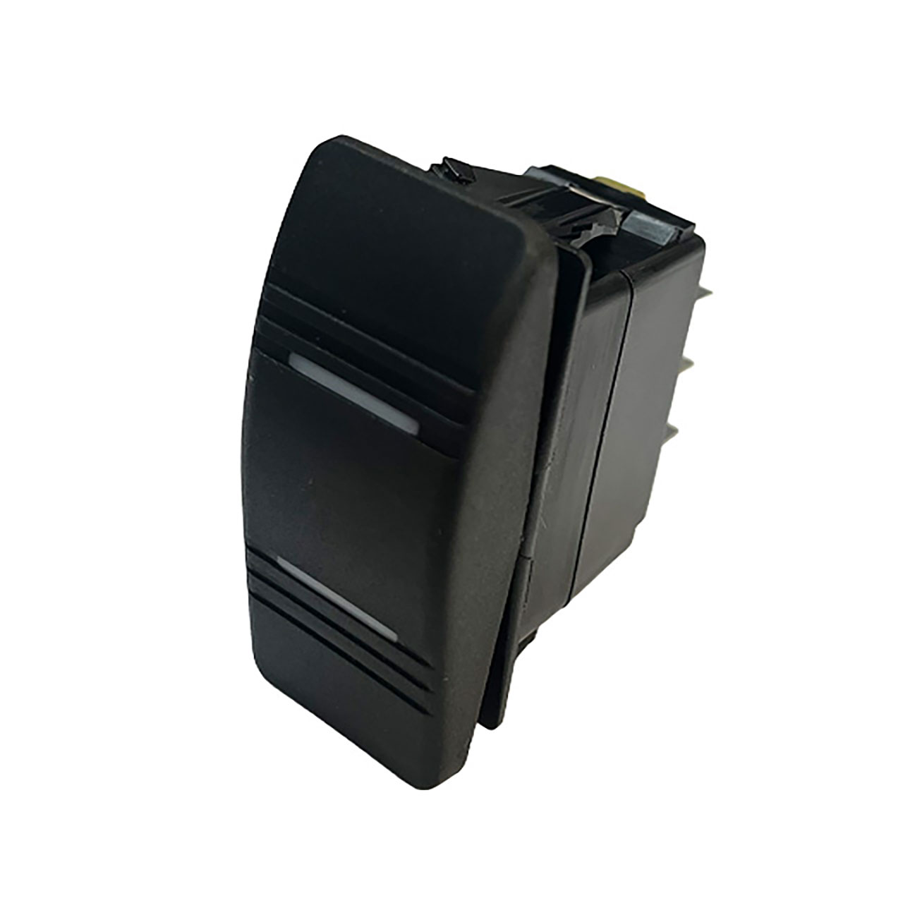 Contura Style Rocker - 4P SPDT ON-OFF-ON Blue/Blue LEDs (IP56) Line Texture