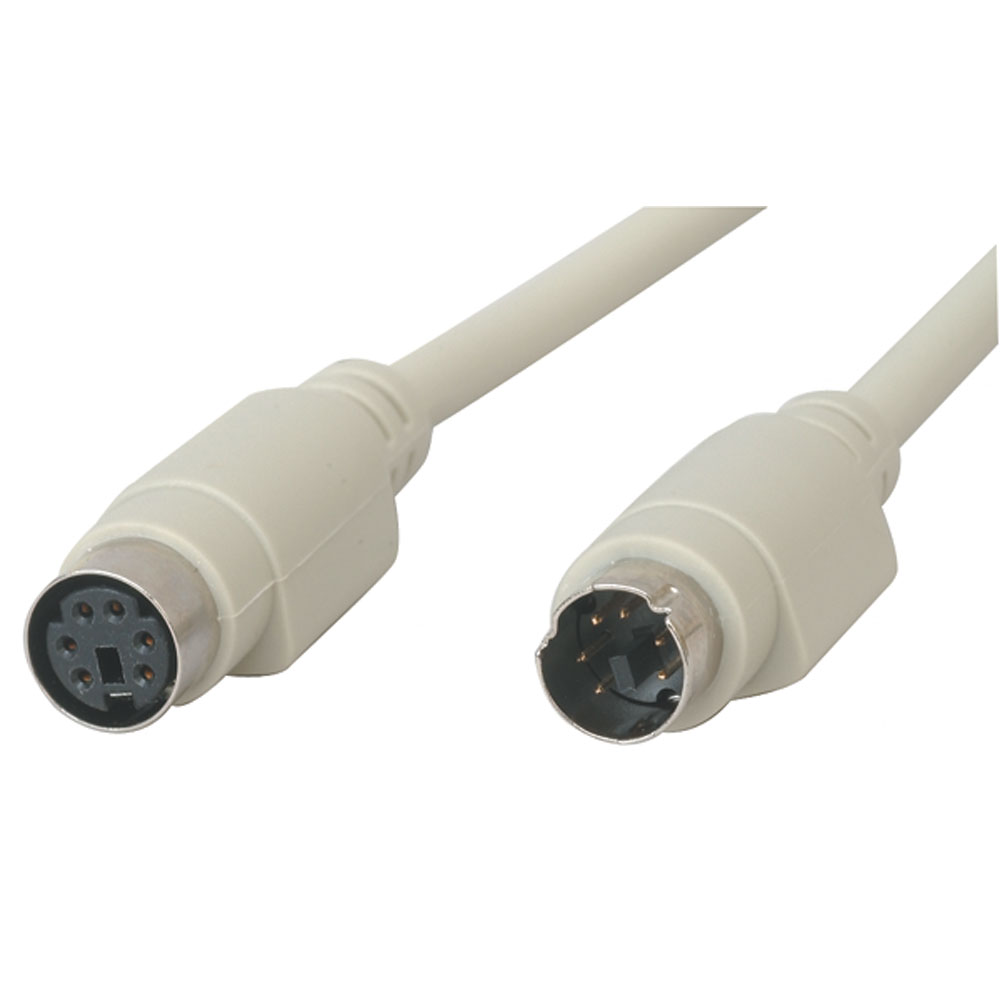 6' PS/2 6-Pin Miniature DIN Male to Female Cable Extension