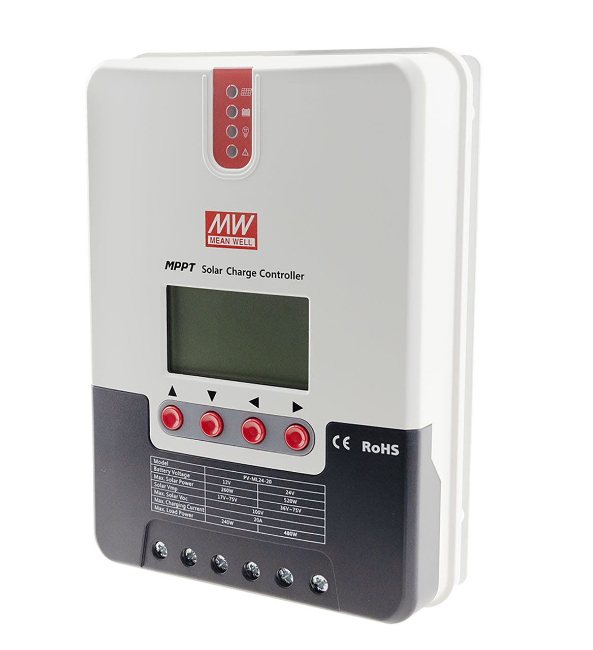 MPPT SOLAR CONTROLLER,OUT:12/24VDC@40A,SLA/LI-ION,IN:2-75V