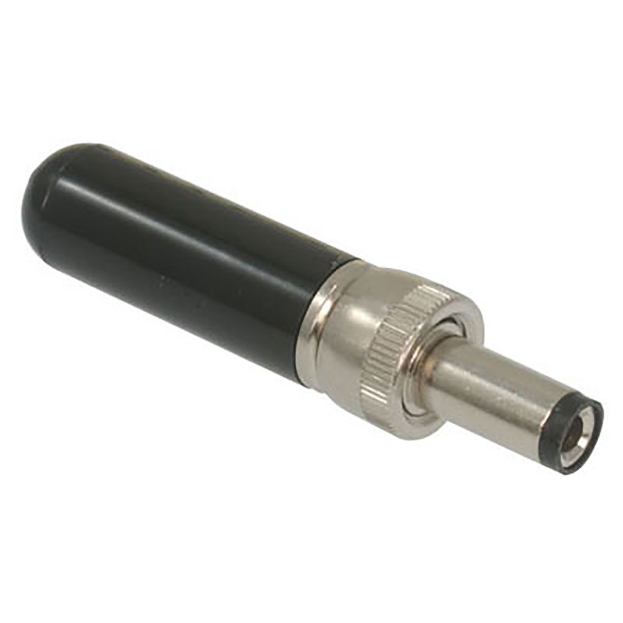 PLUG,DC PWR,F,2.5x5.5x12MM(DC) 5.4x25MM STRAIN RELIEF,BLACK