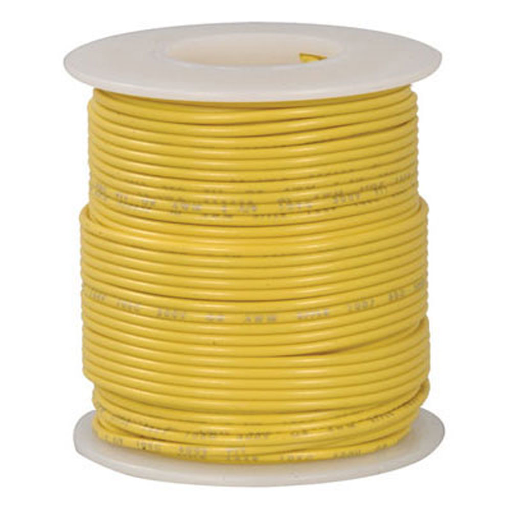 22 AWG Yellow Stranded Tinned-Copper Hook-Up Wire 100 Feet UL1007/1569