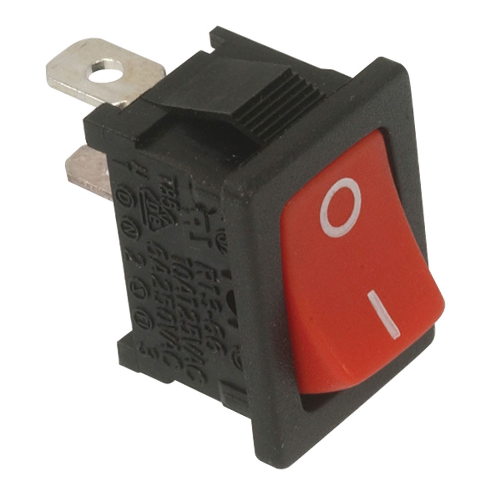 Rocker Switch SPST ON-OFF Red Button with Marking 15A@125V 8A@250V