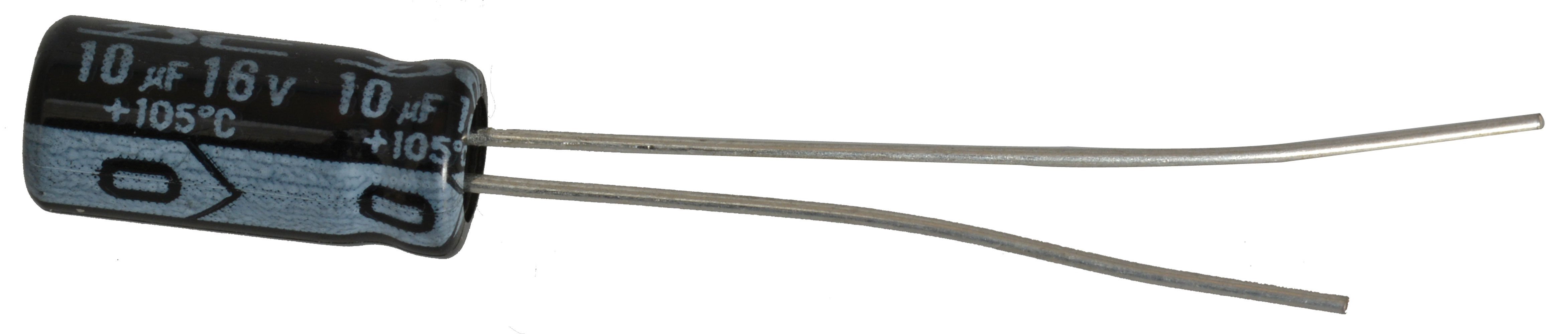 Capacitor Radial 10 uF 16VDC 20% 105C 5x11x2mm