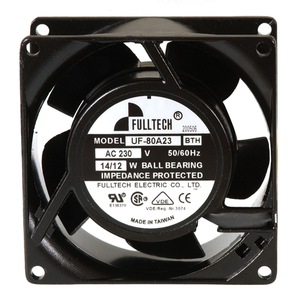 Fan 220VAC 30 CFM 80X80X38 12W Ball Bearings Terminal UL/CSA/Vde/CE