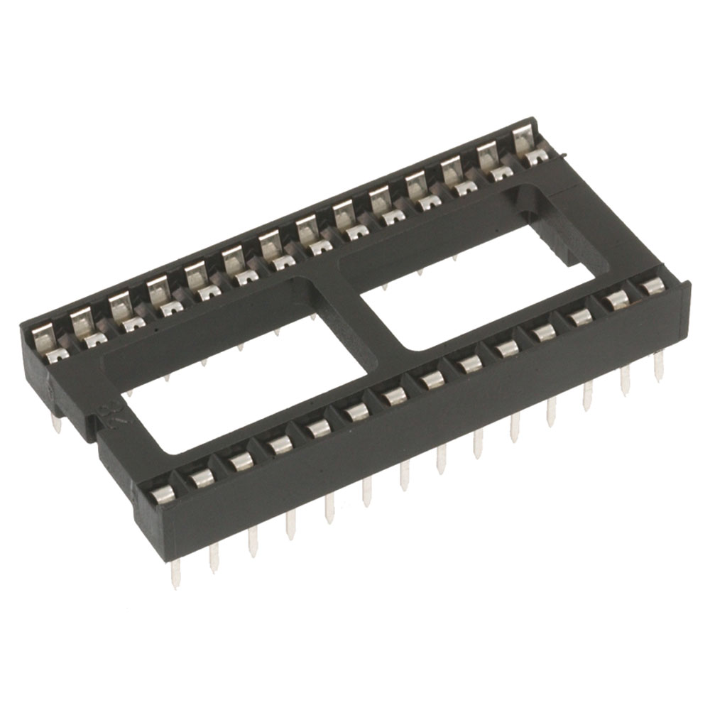 28-Pin Dual Wipe Low Profile IC Socket 0.6 Inch Wide