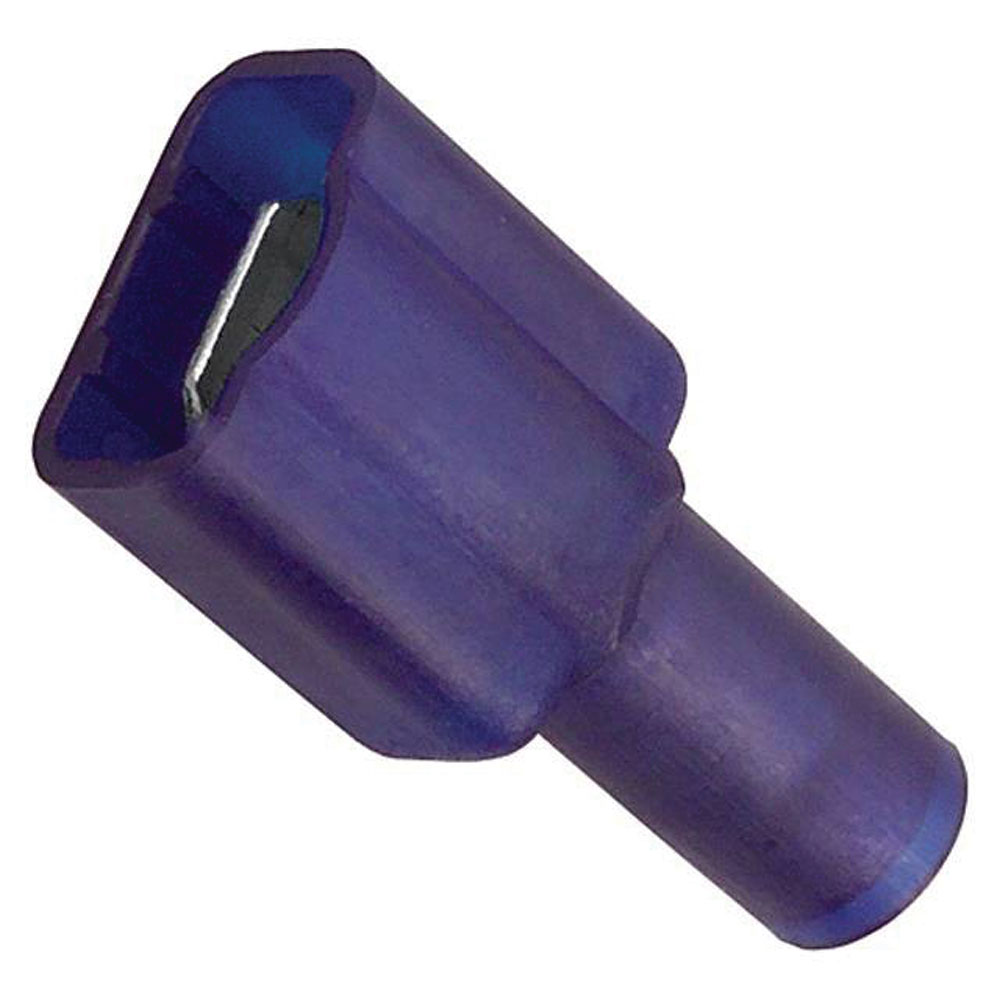 0.25" Fully Insulated Blue Female Quick Connect Crimp Connector 14-16 AWG