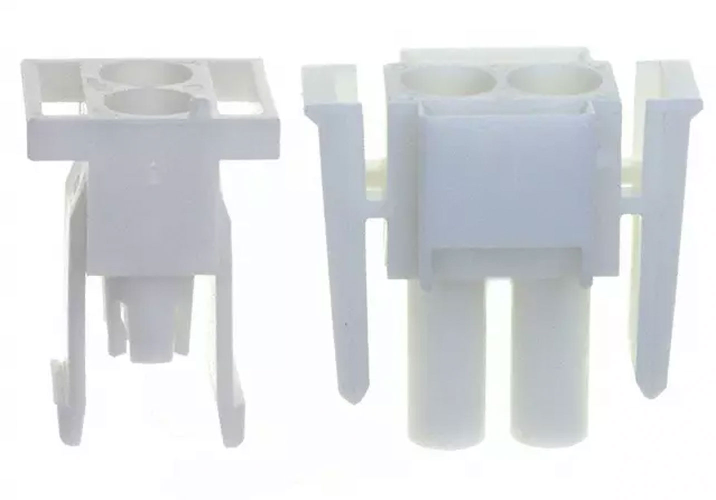 Universal MATE-N-LOK II 2-Position Plug Housing for Male or Female Contacts 0.25" (6.35mm) Free Hanging Crimp