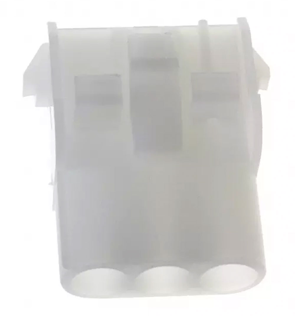 Universal MATE-N-LOK 3 Position Rectangular Receptacle Housing for Male or Female Contacts 0.25" 6.35mm Panel Mount Crimp