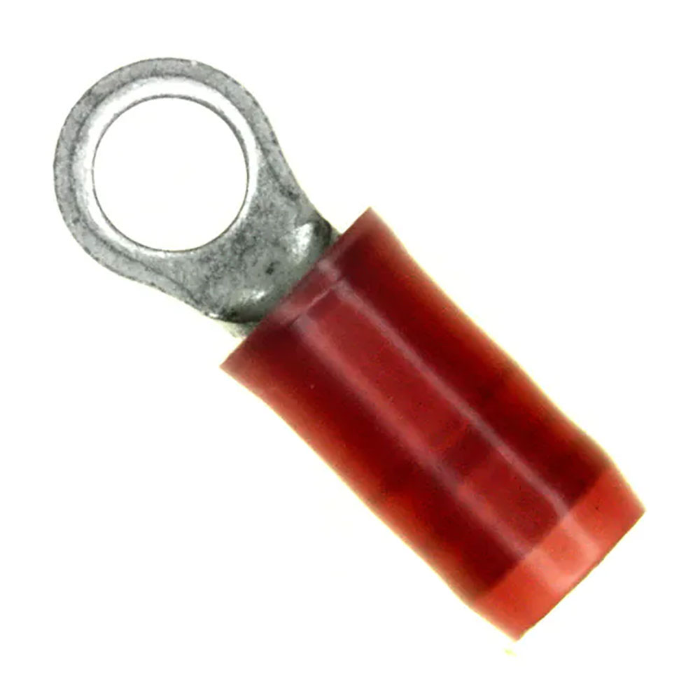 Ring Terminal 6 Stud Circular 16-22 AWG Crimp Insulated Red Loose Piece