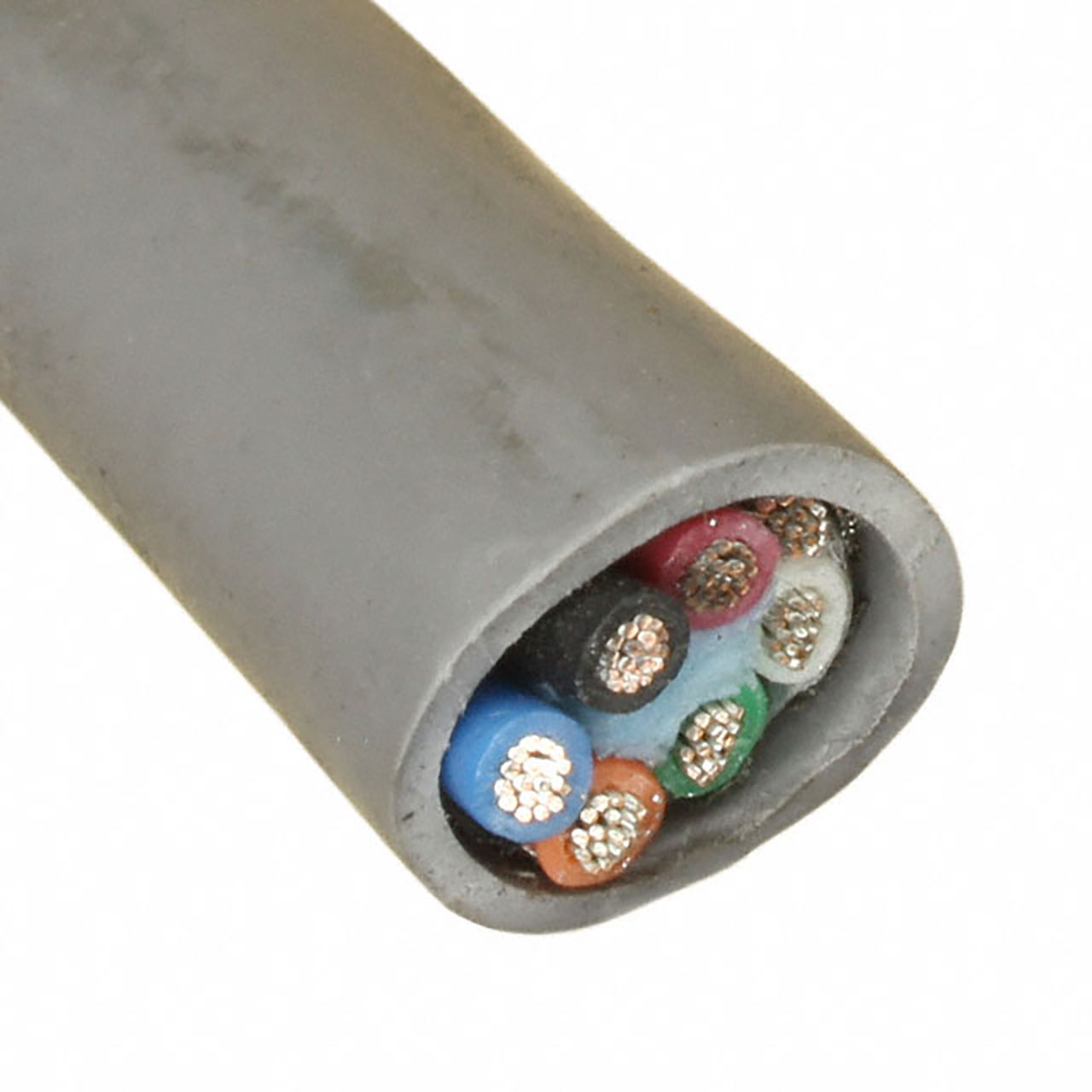 Multi-Conductor Cable 6-Conductor Gray PVC Jacket Foil Braid Shield 16 AWG 100 Feet