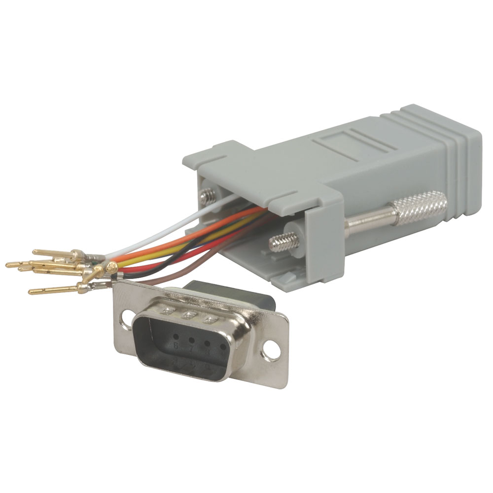 DE9 Male to 8P8C RJ45 Modular Serial Adapter