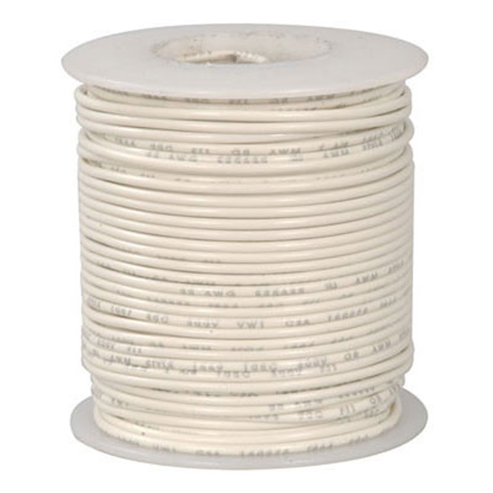 16 AWG White Stranded Tinned-Copper Hook-Up Wire 100 Feet