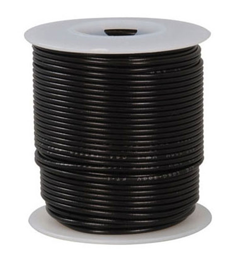 20 AWG Black Stranded Tinned-Copper Hook-Up Wire 100 Feet UL1007/UL1569