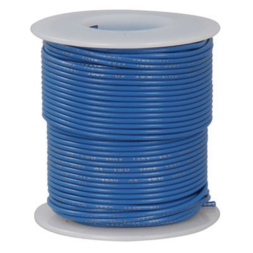 24 AWG Blue Stranded Tinned-Copper Hook-Up Wire 100 Feet