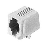 Connector RJ-25 Female 6 Position 2.54 mm Solder Right Angle Thru-Hole 6 Terminal 1 Port Cat 3