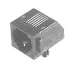 Connector RJ-25 Female 6 Position 2.64mm Solder Right Angle Thru-Hole 6 Terminal 1 Port Cat 3
