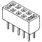 Connector Socket Strip Receptacle 40 Position 2mm Solder Straight Through Hole Tube