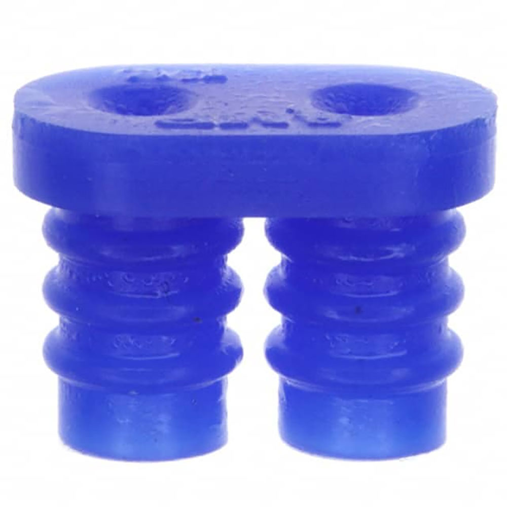 2-Position Connector Sealing Plug for Universal MATE-N-LOK Series Silicon Rubber Blue