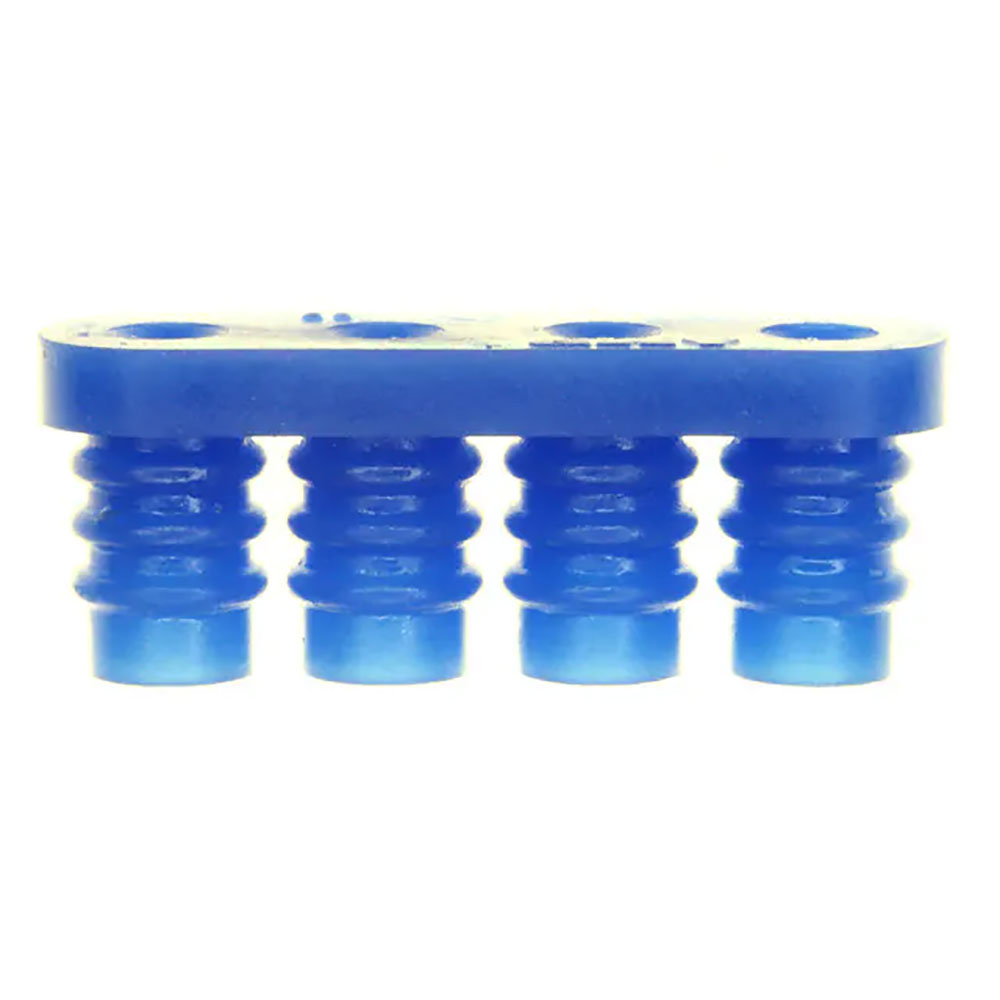 4-Position Connector Sealing Plug for Universal MATE-N-LOK Series Silicon Rubber Blue
