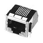 Connector RJ-45 Female 8 Position 2.54 mm Solder Right Angle Thru-Hole 8 Terminal Cat 3