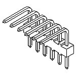 Connector Wire to Board Header 2 Position 2.54mm Solder Right Angle Thru-Hole Bulk