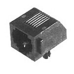 Connector RJ-14 Female 6 Position 2.64mm Solder Right Angle Thru-Hole 6 Terminal 1 Port Cat 3