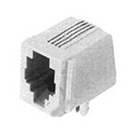 Connector RJ-14 Receptacle 6 Position 2.54 mm Solder Right Angle Thru-Hole 4 Terminal 1 Port Cat 3