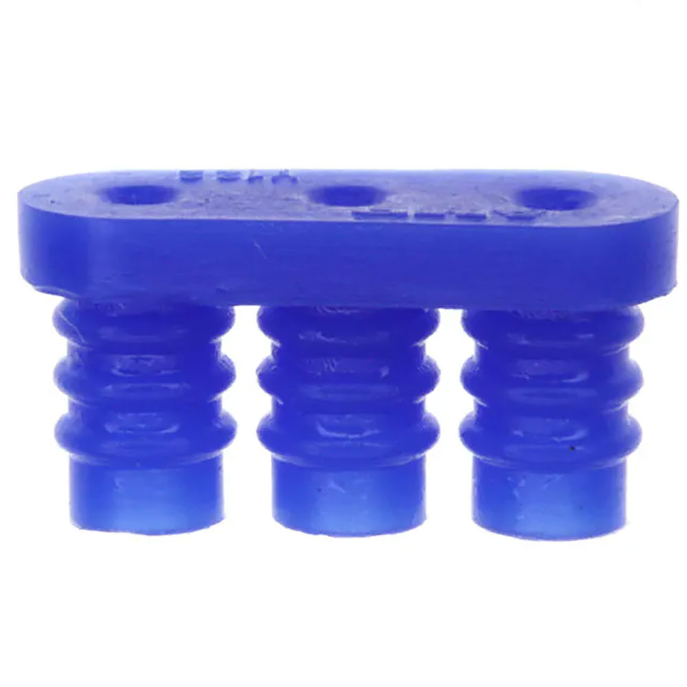 3-Position Connector Sealing Plug for Universal MATE-N-LOK Series Silicon Rubber Blue